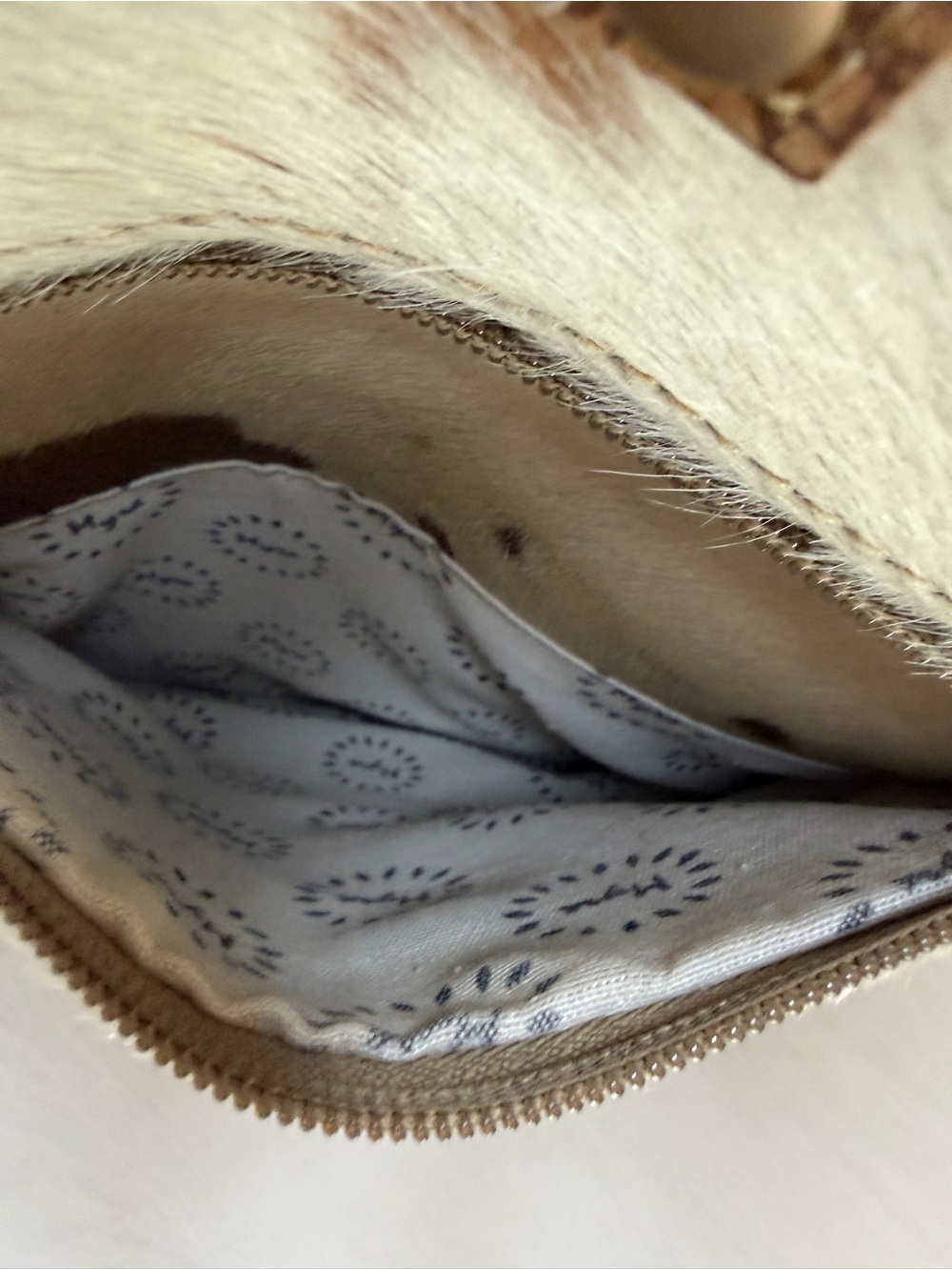 MYRA MESA TRAIL HAIRON TOTE BAG RUSTIC COWHIDE DESIGN, BROWN LEATHER HANDLES - Picture 7 of 14